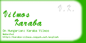 vilmos karaba business card